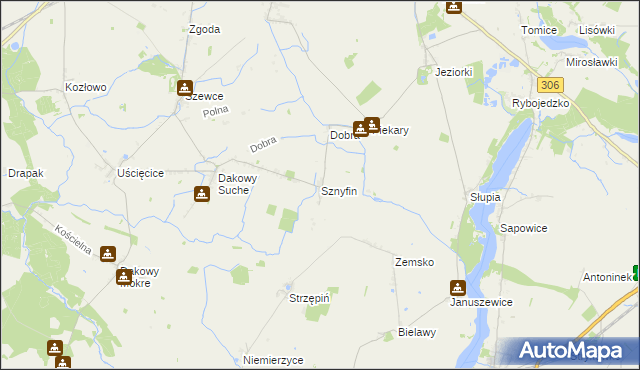 mapa Sznyfin, Sznyfin na mapie Targeo