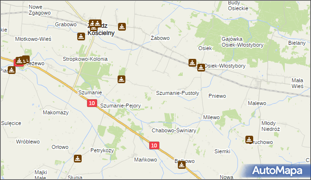 mapa Szumanie-Pustoły, Szumanie-Pustoły na mapie Targeo