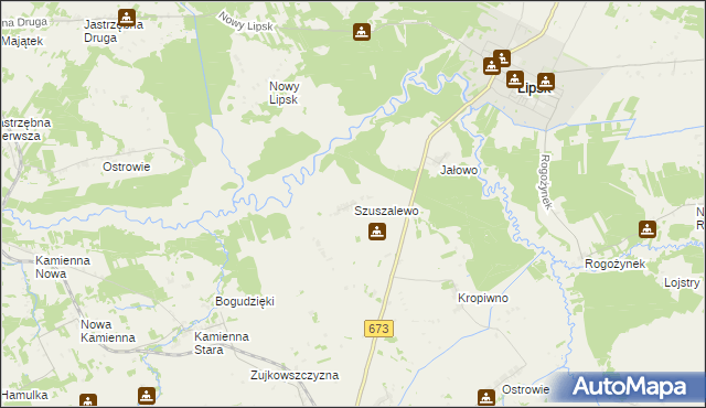 mapa Szuszalewo, Szuszalewo na mapie Targeo