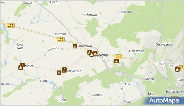 mapa Szydłowo powiat pilski, Szydłowo powiat pilski na mapie Targeo
