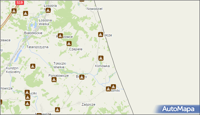 mapa Szymaki gmina Kuźnica, Szymaki gmina Kuźnica na mapie Targeo