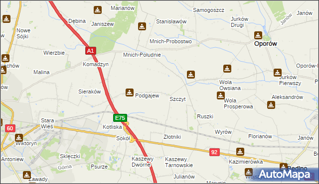 mapa Szymanówka gmina Oporów, Szymanówka gmina Oporów na mapie Targeo