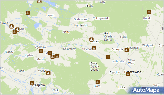 mapa Szymaszki, Szymaszki na mapie Targeo