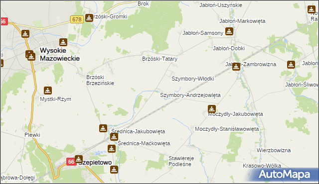 mapa Szymbory-Andrzejowięta, Szymbory-Andrzejowięta na mapie Targeo