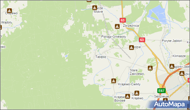 mapa Tabędz, Tabędz na mapie Targeo