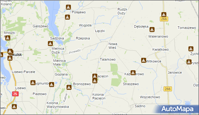 mapa Talarkowo, Talarkowo na mapie Targeo