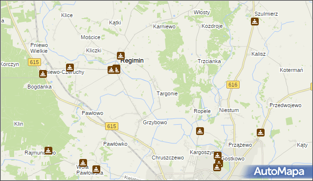 mapa Targonie, Targonie na mapie Targeo