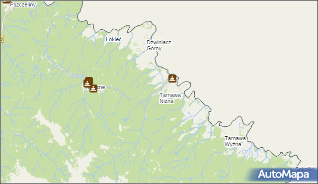 mapa Tarnawa Niżna, Tarnawa Niżna na mapie Targeo