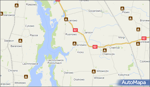 mapa Tarnówko gmina Kruszwica, Tarnówko gmina Kruszwica na mapie Targeo