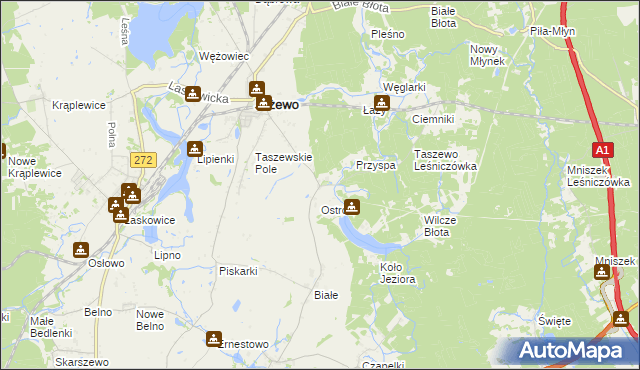 mapa Taszewko, Taszewko na mapie Targeo