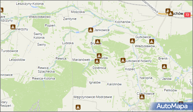 mapa Taurów, Taurów na mapie Targeo