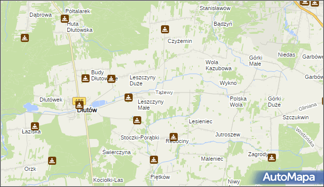 mapa Tążewy, Tążewy na mapie Targeo