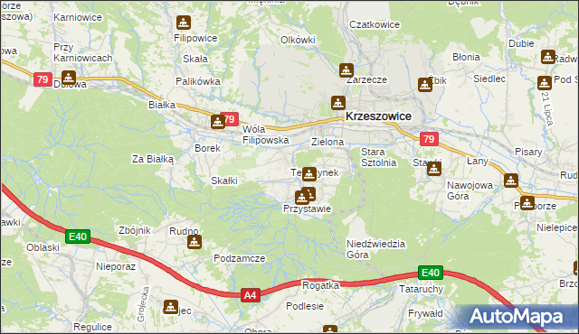 mapa Tenczynek, Tenczynek na mapie Targeo