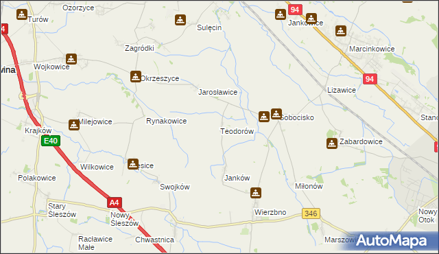 mapa Teodorów gmina Domaniów, Teodorów gmina Domaniów na mapie Targeo