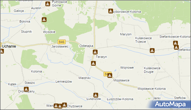 mapa Teratyn, Teratyn na mapie Targeo