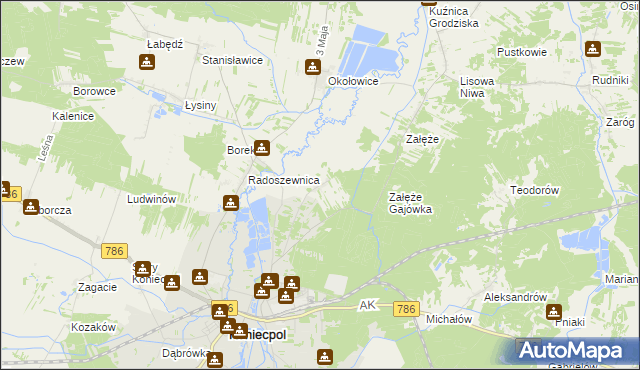 mapa Teresów, Teresów na mapie Targeo