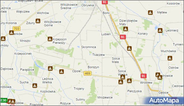 mapa Tkaczew, Tkaczew na mapie Targeo