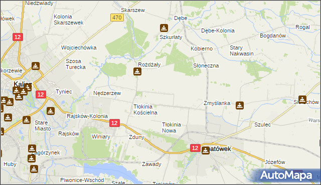 mapa Tłokinia Mała, Tłokinia Mała na mapie Targeo