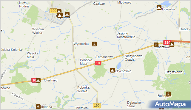 mapa Tomaszewo gmina Białośliwie, Tomaszewo gmina Białośliwie na mapie Targeo