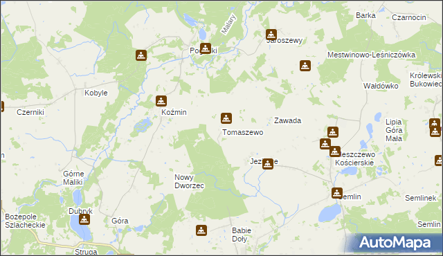 mapa Tomaszewo gmina Zblewo, Tomaszewo gmina Zblewo na mapie Targeo