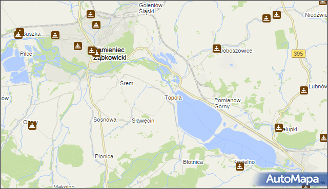 mapa Topola gmina Kamieniec Ząbkowicki, Topola gmina Kamieniec Ząbkowicki na mapie Targeo