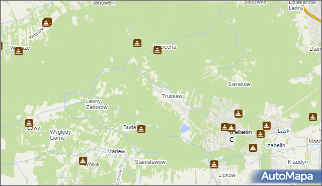 mapa Truskaw, Truskaw na mapie Targeo