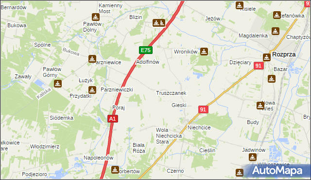 mapa Truszczanek, Truszczanek na mapie Targeo