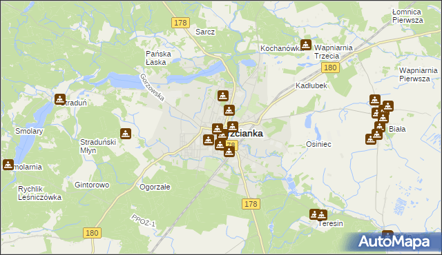 mapa Trzcianka powiat czarnkowsko-trzcianecki, Trzcianka powiat czarnkowsko-trzcianecki na mapie Targeo