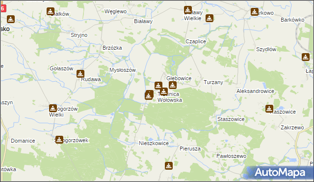 mapa Trzcinica Wołowska, Trzcinica Wołowska na mapie Targeo