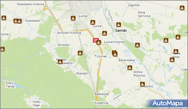 mapa Trzciniec gmina Lubartów, Trzciniec gmina Lubartów na mapie Targeo