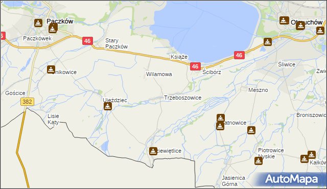 mapa Trzeboszowice, Trzeboszowice na mapie Targeo