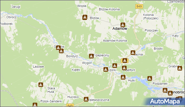mapa Trzepieciny, Trzepieciny na mapie Targeo