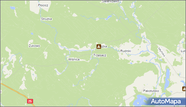 mapa Trzęsacz gmina Przechlewo, Trzęsacz gmina Przechlewo na mapie Targeo