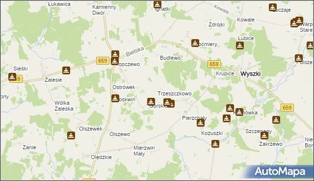 mapa Trzeszczkowo, Trzeszczkowo na mapie Targeo