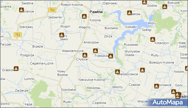 mapa Trzeszków, Trzeszków na mapie Targeo