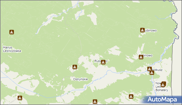 mapa Trzy Kopce gmina Płaska, Trzy Kopce gmina Płaska na mapie Targeo