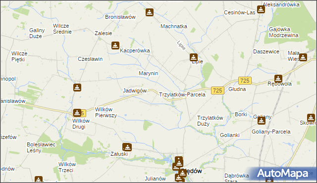 mapa Trzylatków-Parcela, Trzylatków-Parcela na mapie Targeo