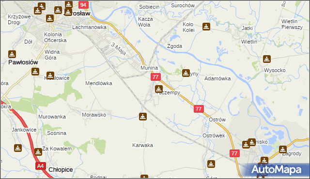 mapa Tuczempy, Tuczempy na mapie Targeo