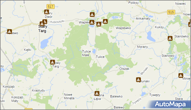mapa Tulice, Tulice na mapie Targeo