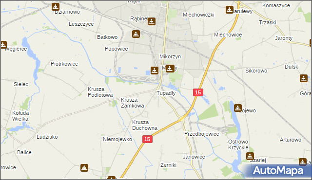 mapa Tupadły gmina Inowrocław, Tupadły gmina Inowrocław na mapie Targeo