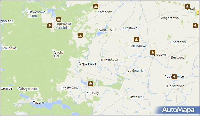 mapa Turostówko, Turostówko na mapie Targeo