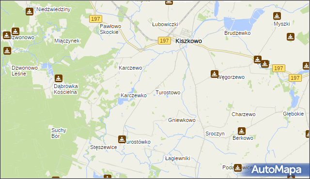mapa Turostowo, Turostowo na mapie Targeo