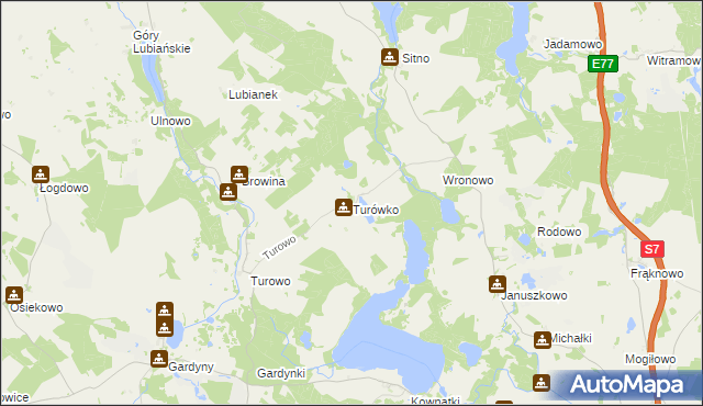 mapa Turówko, Turówko na mapie Targeo