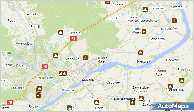 mapa Tursko Małe, Tursko Małe na mapie Targeo