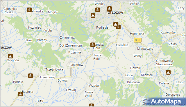 mapa Turze Pole, Turze Pole na mapie Targeo