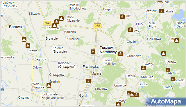 mapa Tuszów Mały, Tuszów Mały na mapie Targeo