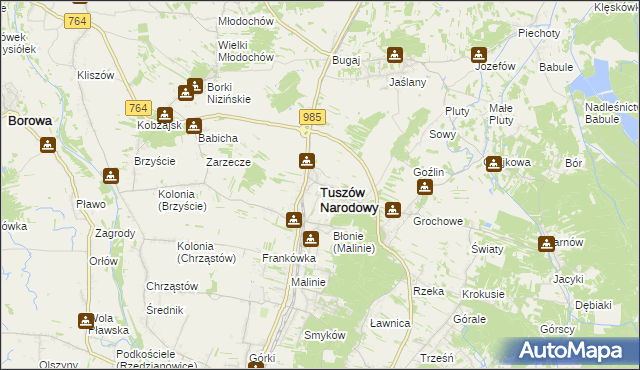 mapa Tuszów Narodowy, Tuszów Narodowy na mapie Targeo