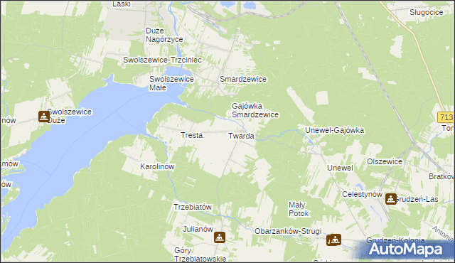 mapa Twarda, Twarda na mapie Targeo