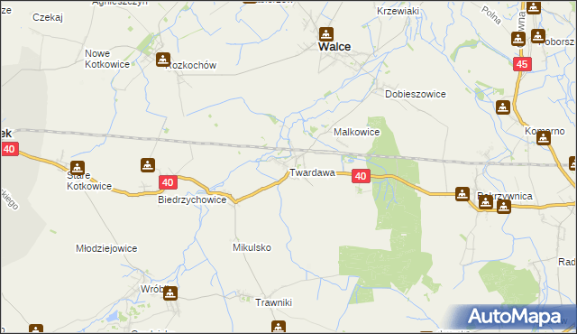 mapa Twardawa, Twardawa na mapie Targeo