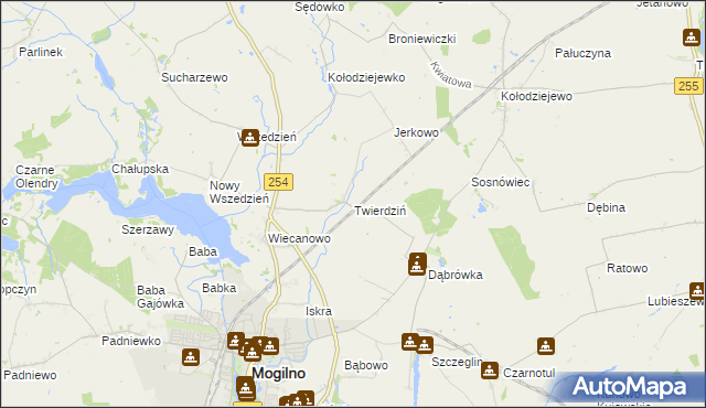 mapa Twierdziń, Twierdziń na mapie Targeo
